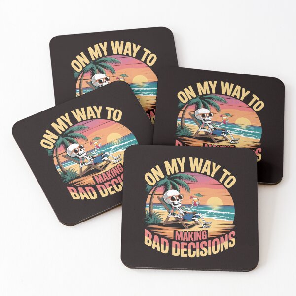 Item preview, On My Way To Making Bad Decisions – Tropical Beach Skeleton Summer Humor designed and sold by Redgiant87x.