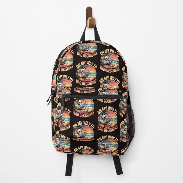 Item preview, On My Way To Making Bad Decisions – Tropical Beach Skeleton Summer Humor designed and sold by Redgiant87x.