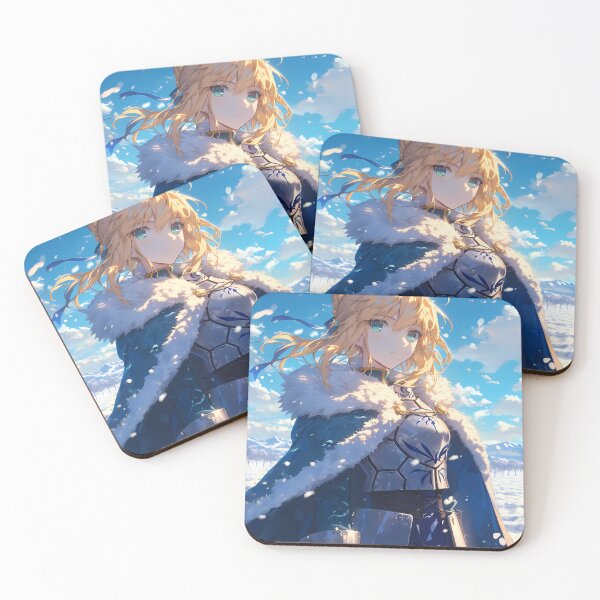 Item preview, Caster Artoria Saber Fate Grand Order Winter Snow Cloak Heroic Anime Girl designed and sold by mildaclairmo.