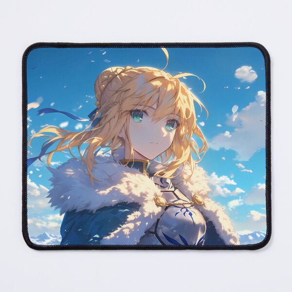 Item preview, Caster Artoria Saber Fate Grand Order Winter Snow Cloak Heroic Anime Girl designed and sold by mildaclairmo.