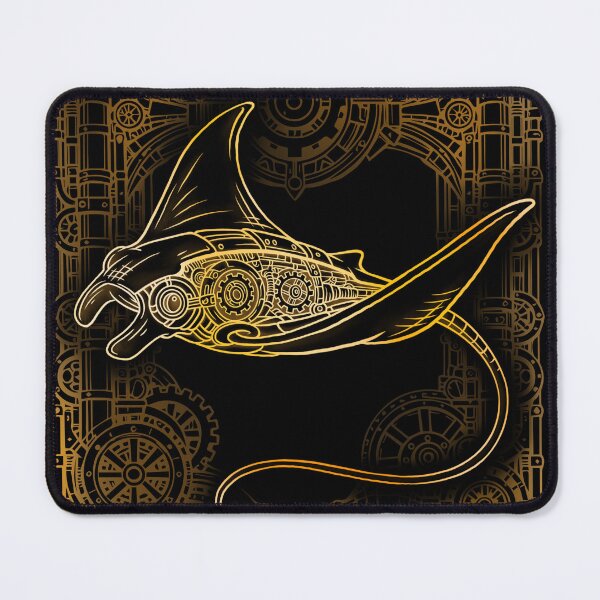 Item preview, Steampunk Manta Ray – Clockwork Ocean Glider designed and sold by Charco.Store – Bold Expressive Graphics & Alt Streetwear Art.