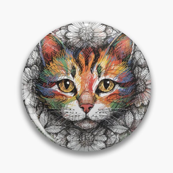 Item preview, Boho Mandala Cat Illustration | Floral Tribal Cat Art | Vintage Ethnic Animal Design designed and sold by Anime9122.