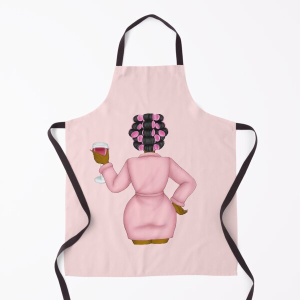 Item preview, Black Woman In Spa Robe And Hair Curlers Wine Time Illustration Art designed and sold by Deanna McRae.