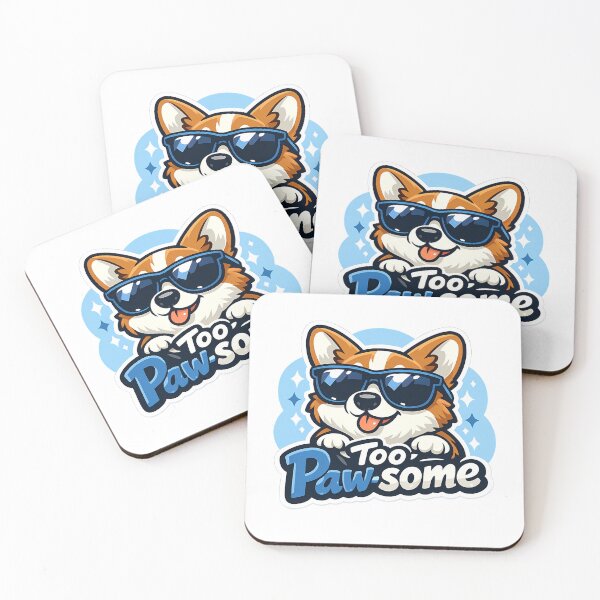 Item preview, Too Pawsome - Cool Corgi Dog designed and sold by Cheerioza.