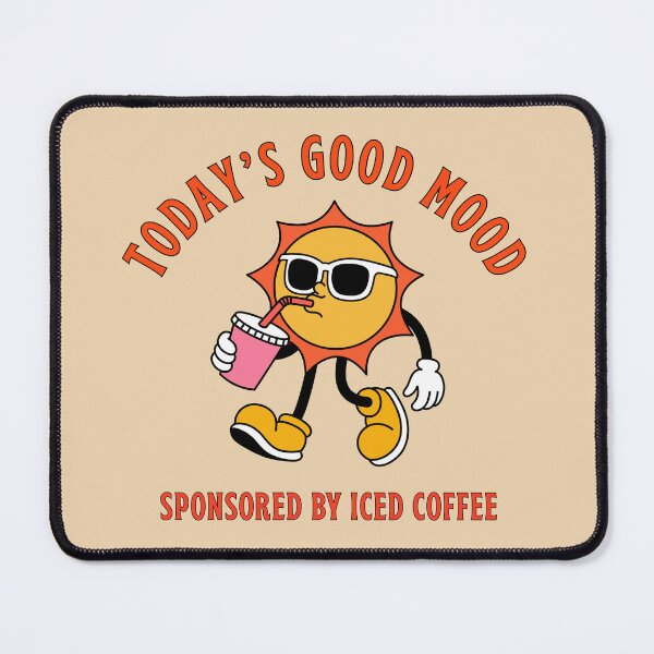 Artikelvorschau, Lispeln Gute Laune Sonnenschein Eiskaffee Retro-Grafik entworfen und verkauft von Lispe-Designs.