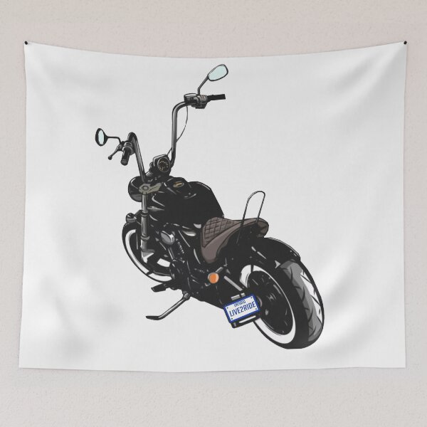 Item preview, Live to Ride Black Cruiser Motorcycle Graphic designed and sold by SeriouslyArtistical.