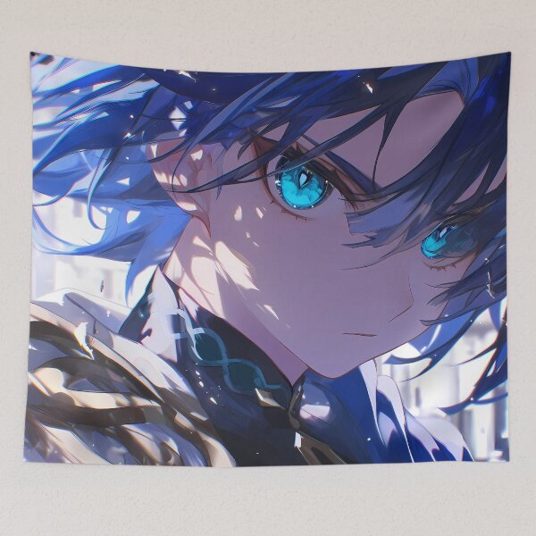 Item preview, Wanderer Genshin Impact Blue Wind Glare Dynamic Closeup designed and sold by mildaclairmo.