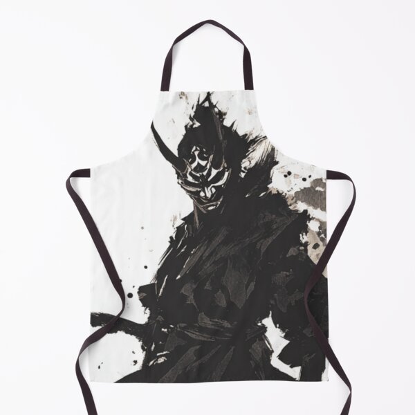 Item preview, Demon Samurai Ink Art – Dark Oni Mask Warrior, Japanese Sumi-e Style, Gothic Minimalist Design designed and sold by Mr-BUSHIDOU.