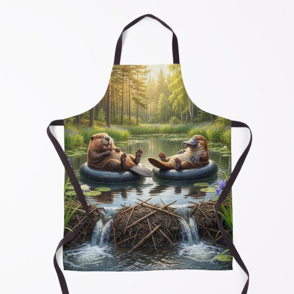 Item preview, Happy Platypus and Beaver Float in Pond designed and sold by Tridentulus.