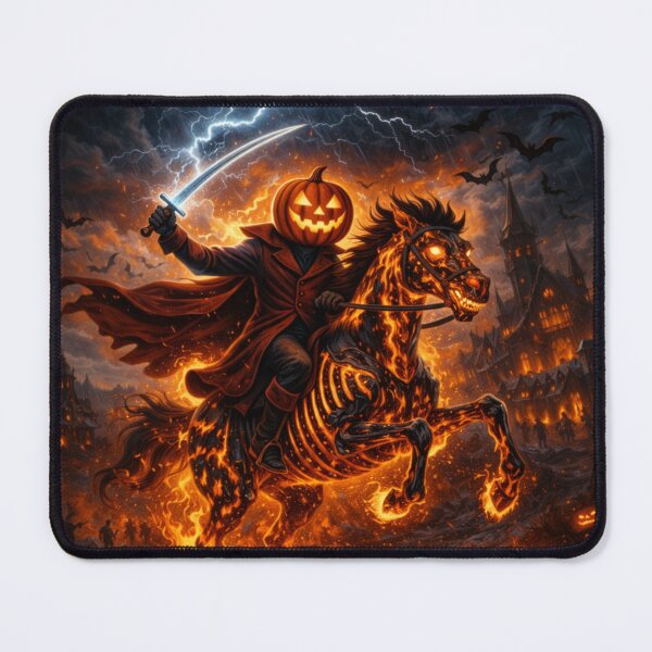 Item preview, Headless Horseman Infernal Night Ride – Fiery Halloween Gothic Art designed and sold by TheHorsemanRidesAgain.