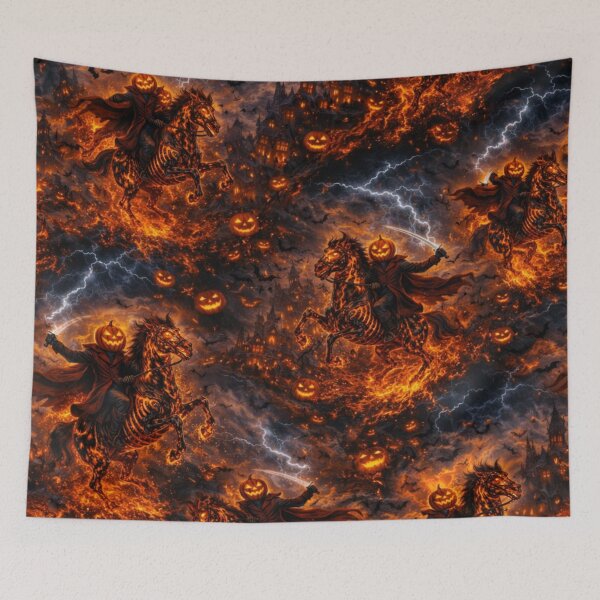 Item preview, Headless Horseman Infernal Night Ride – Fiery Halloween Gothic Art designed and sold by TheHorsemanRidesAgain.