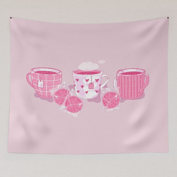 Item preview, Cozy Tea and Cookies – Cute Pink Illustration designed and sold by MinimalAnGo.