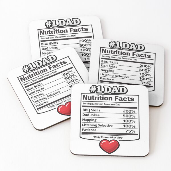 Item preview, #1 Dad Nutrition Facts Funny Father’s Day Humor Design designed and sold by SeriouslyArtistical.