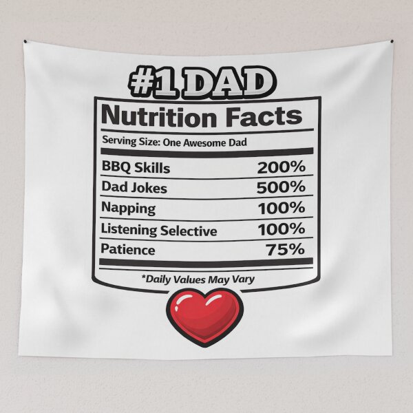 Item preview, #1 Dad Nutrition Facts Funny Father’s Day Humor Design designed and sold by SeriouslyArtistical.