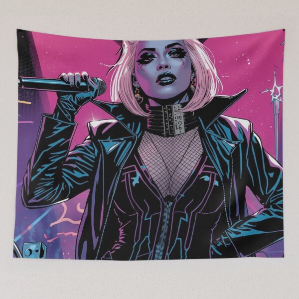 Artikelvorschau, Lady Gaga Comic HQ Neon Avantgarde Pop Diva Futuristische Bühnenperformance entworfen und verkauft von SHOCAMPOS DESIGNS .