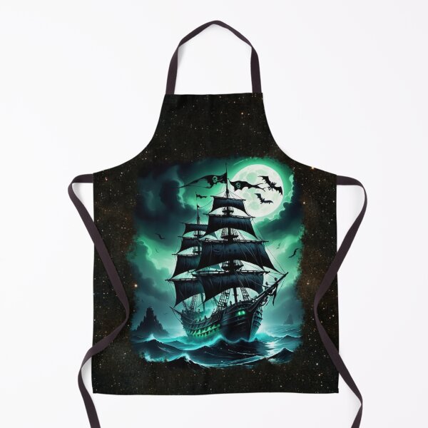 Item preview, Haunted Pirate Ship • Ghost Vessel in the Emerald Mist designed and sold by MysticOzzy.