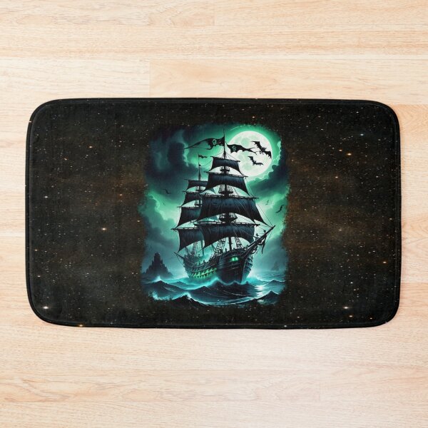 Item preview, Haunted Pirate Ship • Ghost Vessel in the Emerald Mist designed and sold by MysticOzzy.