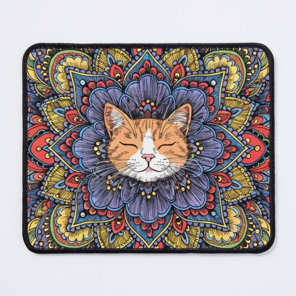 Item preview, Boho Mandala Cat Illustration | Floral Tribal Cat Art | Vintage Ethnic Animal Design designed and sold by Anime9122.