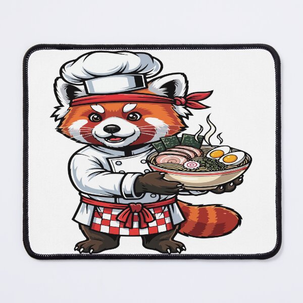 Item preview, red panda eating ramen designed and sold by Uglyandcute.