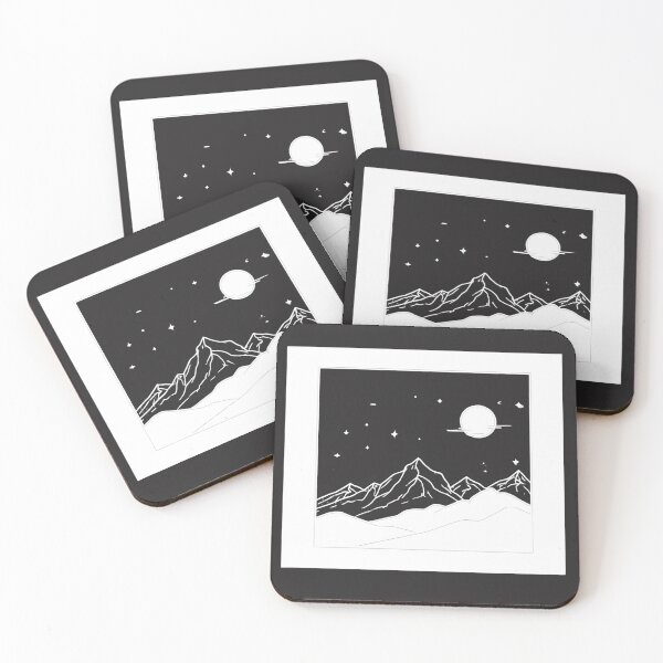 Item preview, Minimal Mountain Line Art Nature Night Sky Aesthetic T-Shirt designed and sold by SLDavincy.