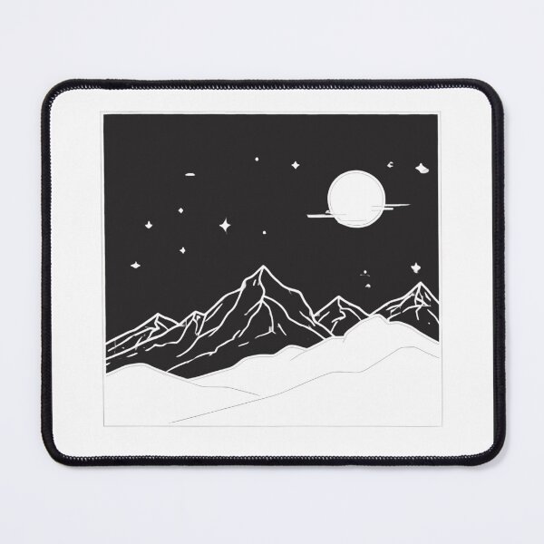 Item preview, Minimal Mountain Line Art Nature Night Sky Aesthetic T-Shirt designed and sold by SLDavincy.