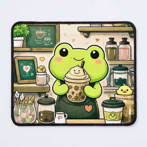 Item preview, Cute Kawaii Frog Café designed and sold by Myra365Art.