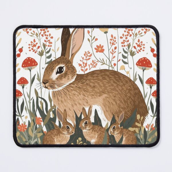 Item preview, Nordic Folk Art Rabbit family designed and sold by Happy4uuuu.