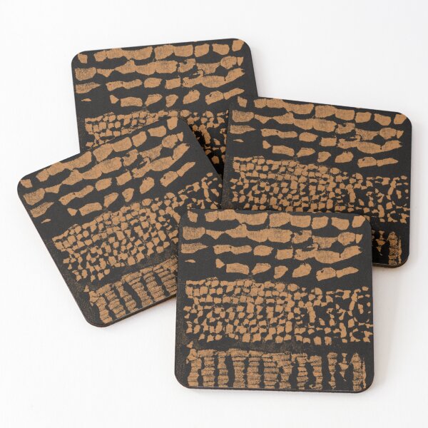 Item preview, Three Grains Textured Monoprint - Coal + Rust designed and sold by Irene Estelle.