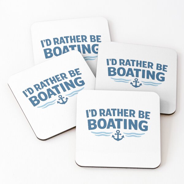 Item preview, I’d Rather Be Boating – Minimal Nautical Lake Life Design designed and sold by EastEndTownie.