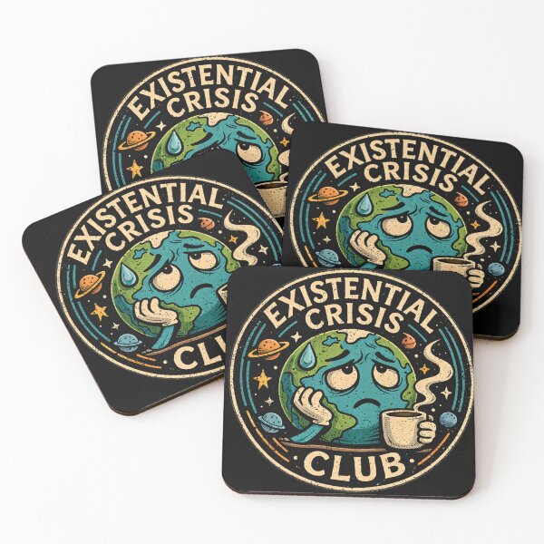 Item preview, Existential Crisis Club – Anxious Earth Coffee Patch Design designed and sold by Endthedisease.
