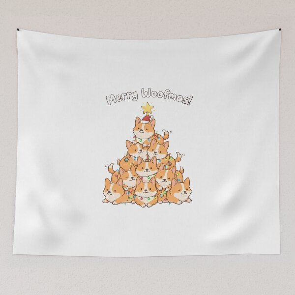 Item preview, Adorable Corgi Christmas Tree Merry Woofmas Celebration designed and sold by chattsuede.