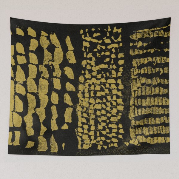 Item preview, Three Grains Textured Monoprint - Coal + Saffron designed and sold by Irene Estelle.