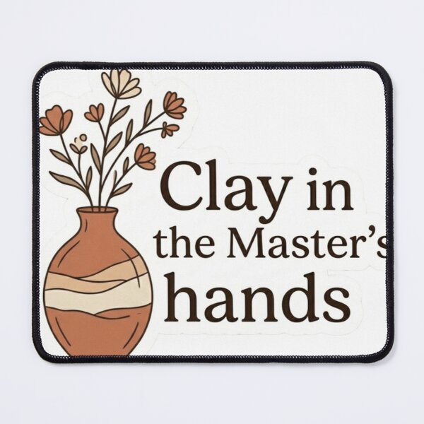 Item preview, "Clay in the Master's Hands" Christian Sticker - Botanical Pottery Art designed and sold by ShoopingAn.