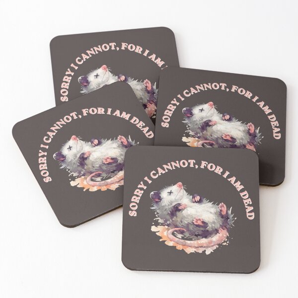 Item preview, Sorry I cannot, for I am dead - funny sarcastic possum tee designed and sold by Neko & Co..