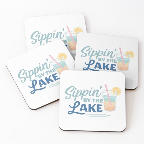 Item preview, Sippin’ By The Lake – Cute Summer Drink Lake Life Design designed and sold by EastEndTownie.