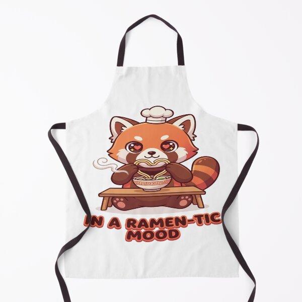 Item preview, red panda eating ramen In a Ramen-tic Mood designed and sold by Uglyandcute.