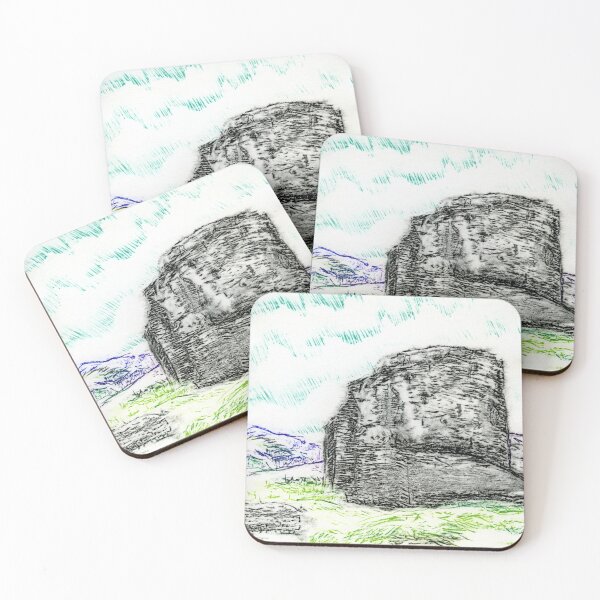 Item preview, Dry Point Print of Castell Dolbadarn Castle, Llanberis, North Wales in Woodies Colour Pencils designed and sold by LymphomaLass.