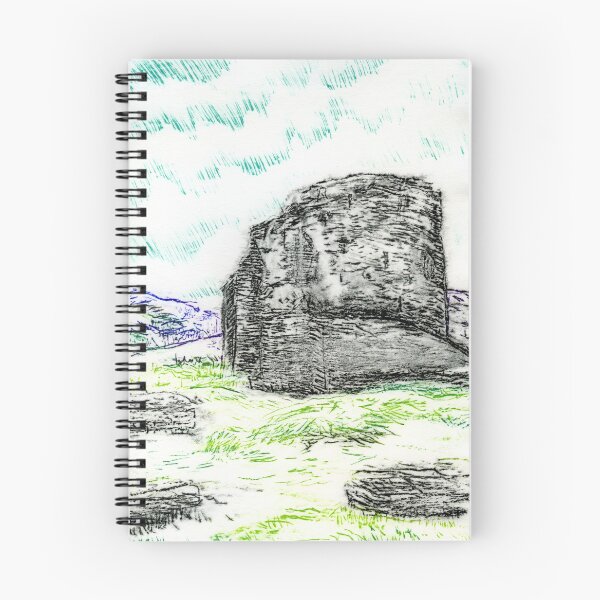 Item preview, Dry Point Print of Castell Dolbadarn Castle, Llanberis, North Wales in Woodies Colour Pencils designed and sold by LymphomaLass.