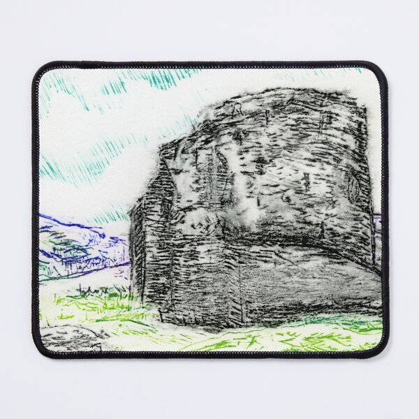 Item preview, Dry Point Print of Castell Dolbadarn Castle, Llanberis, North Wales in Woodies Colour Pencils designed and sold by LymphomaLass.