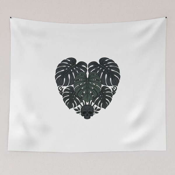 Item preview, Gothic Monstera Skull Heart for Dark Academia Enthusiasts designed and sold by chattsuede.