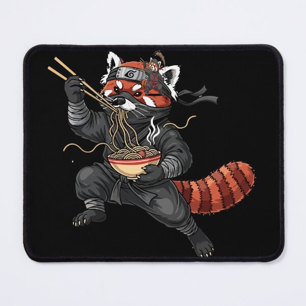 Item preview, red panda eating ramen In a Ramen-tic Mood designed and sold by Uglyandcute.