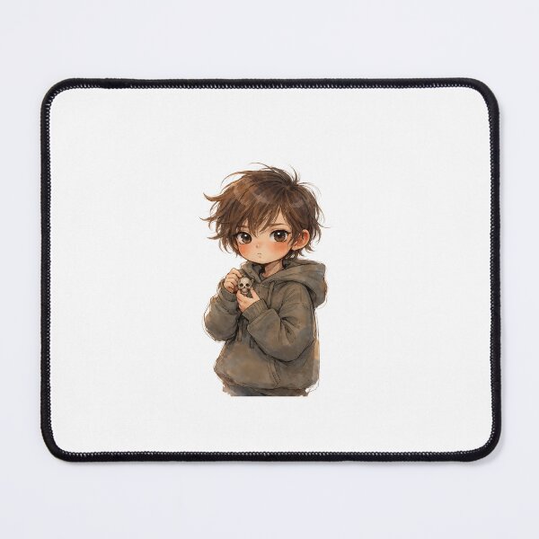 Item preview, Cute Anime Boy with Skull Pendant | Soft Aesthetic Hoodie Character Illustration designed and sold by ascendzero.