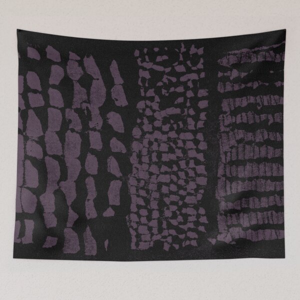 Item preview, Three Grains Textured Monoprint - Coal + Fig designed and sold by Irene Estelle.