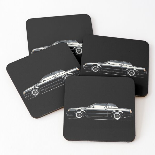 Item preview, 1987 Buick GNX – Black Turbo Muscle Car Side Profile Illustration designed and sold by Stinky Lincy's Apparel Company.