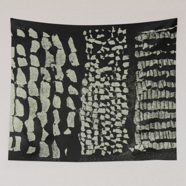 Item preview, Three Grains Textured Monoprint - Coal + Tea designed and sold by Irene Estelle.