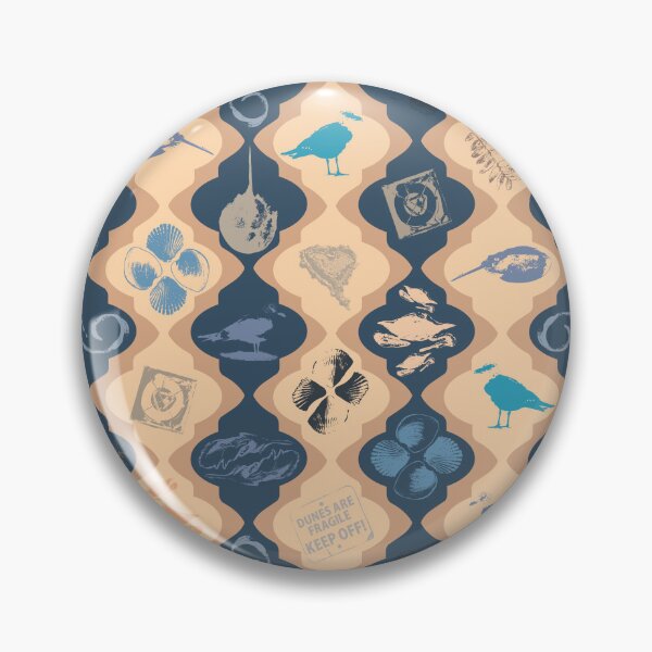 Item preview, Maryland Shore Vertical Scallops on Blue & Tan designed and sold by Digitalmyth's Designs.