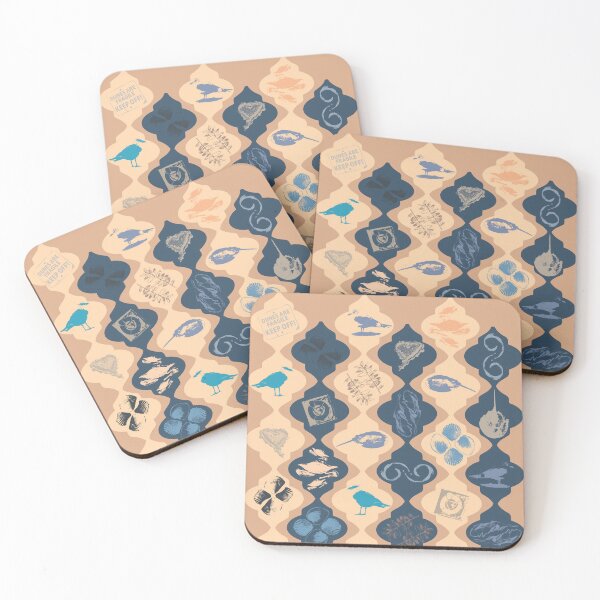 Item preview, Maryland Shore Vertical Scallops on Blue & Tan designed and sold by Digitalmyth's Designs.