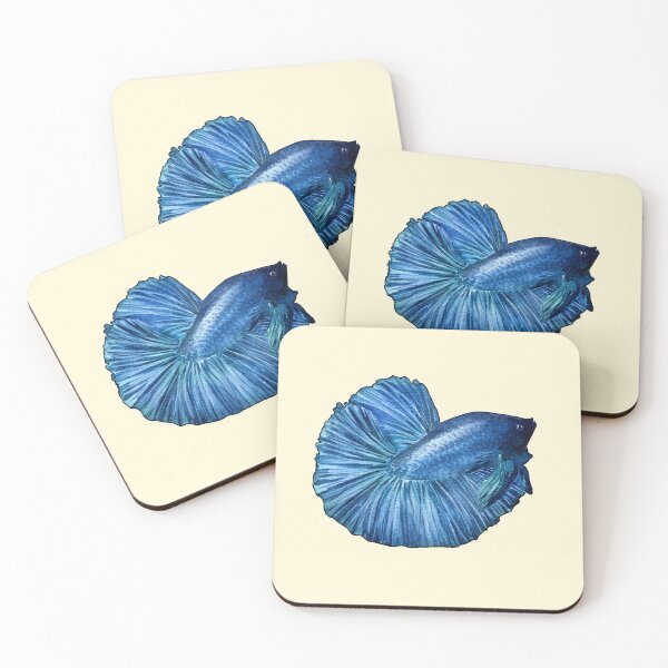 Item preview, Blue Halfmoon Betta Splendens – Watercolor Art designed and sold by Alkaravan Creators.