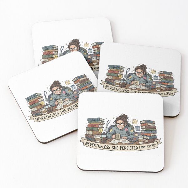 Item preview, Funny "Nevertheless She Persisted (And Cited)" Feminist PhD Student Sticker designed and sold by AuroraPixelDa.
