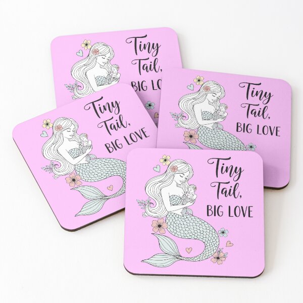Item preview, Tiny Tail, Big Love – Mama and Baby Mermaid designed and sold by Sea Gem.